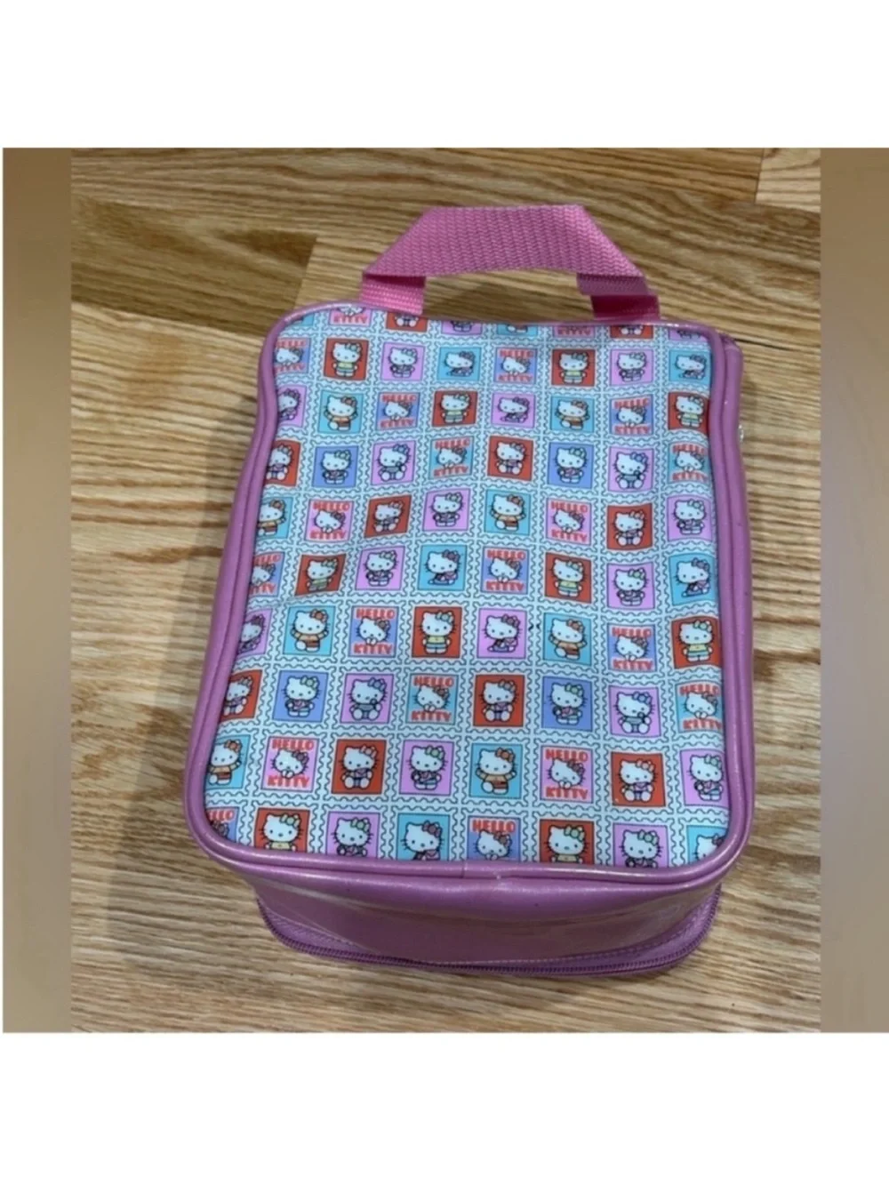 Sanrio Hello Kitty travel cosmetic case bag beauty supplies stamp design vintage